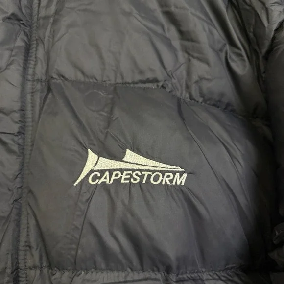 Cape Storm Pertex Down Puffer Jacket Mens XL Black Pullover Zip Snap Anorak Ski